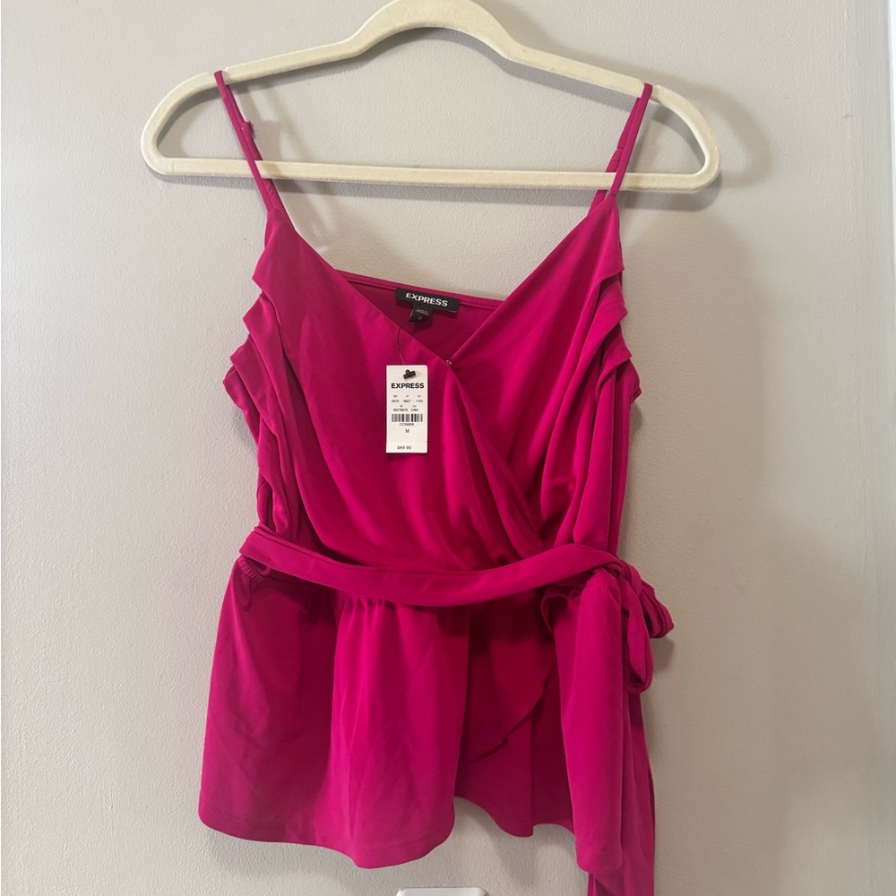 NWT EXPRESS Pink Wrap Top M
